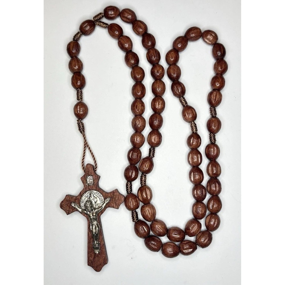 Medjugorje Wood Rosary Crucifix Catholic Prayer Beads Pilgrimage Religious